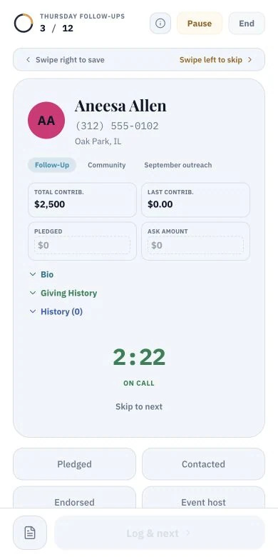 Baraza product preview with illustrative sample data